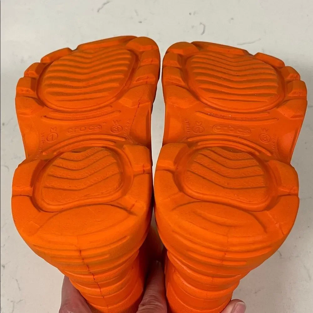 CROCS Kids' Georgie Rain Boots - Orange Size Euro 33 Men’s 1 - Women’s 3